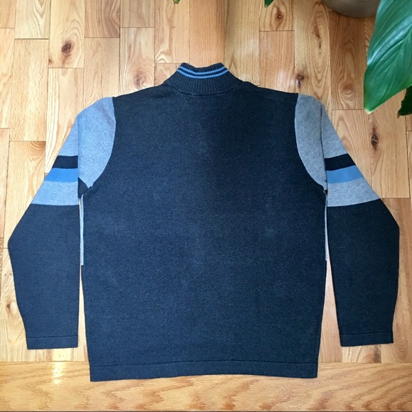 Mexx men’s grey and blue sweater with partial zip - Picture 3 of 12